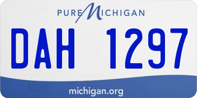 MI license plate DAH1297