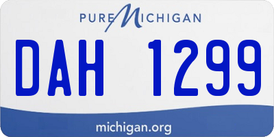 MI license plate DAH1299