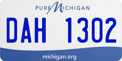 MI license plate DAH1302