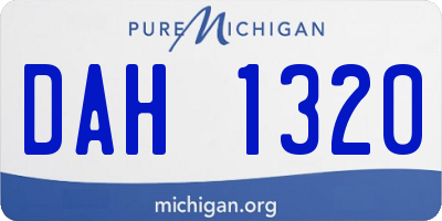 MI license plate DAH1320