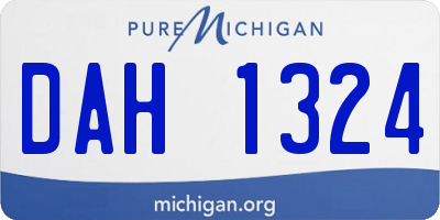 MI license plate DAH1324