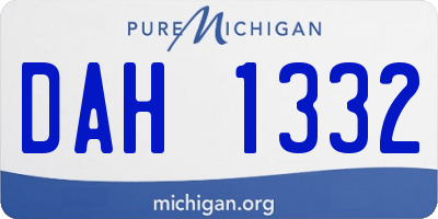 MI license plate DAH1332