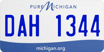 MI license plate DAH1344