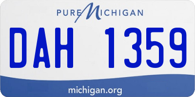 MI license plate DAH1359