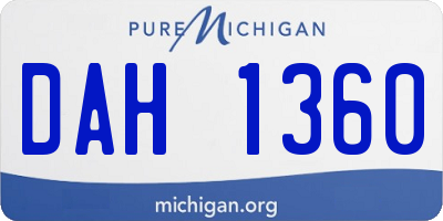 MI license plate DAH1360