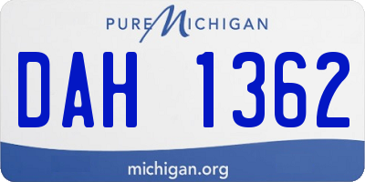 MI license plate DAH1362