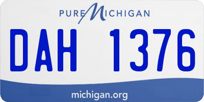MI license plate DAH1376