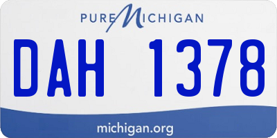 MI license plate DAH1378
