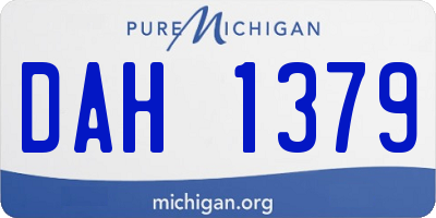 MI license plate DAH1379
