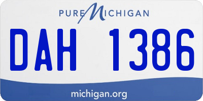 MI license plate DAH1386