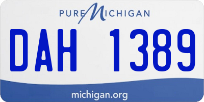 MI license plate DAH1389