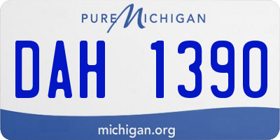 MI license plate DAH1390