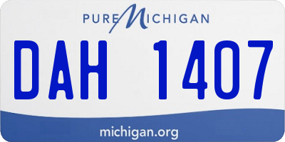 MI license plate DAH1407