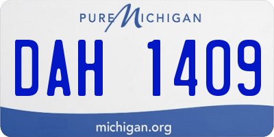 MI license plate DAH1409