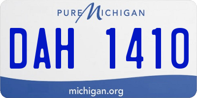 MI license plate DAH1410