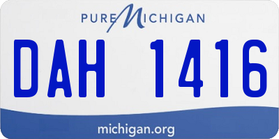 MI license plate DAH1416