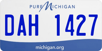 MI license plate DAH1427