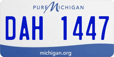 MI license plate DAH1447