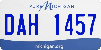 MI license plate DAH1457