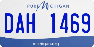 MI license plate DAH1469