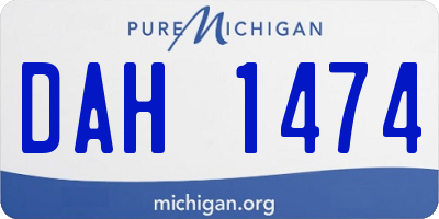 MI license plate DAH1474