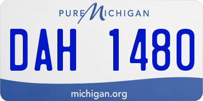 MI license plate DAH1480
