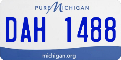 MI license plate DAH1488