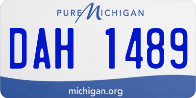 MI license plate DAH1489
