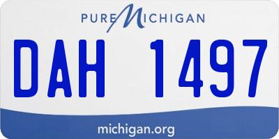 MI license plate DAH1497