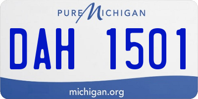 MI license plate DAH1501