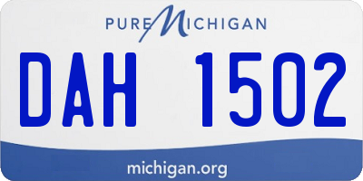 MI license plate DAH1502