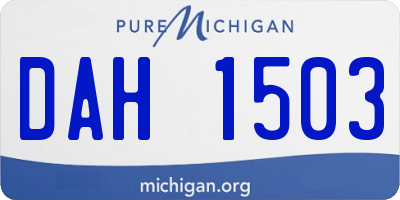 MI license plate DAH1503