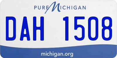 MI license plate DAH1508