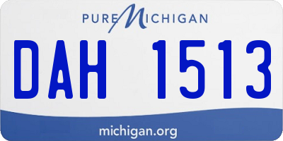 MI license plate DAH1513