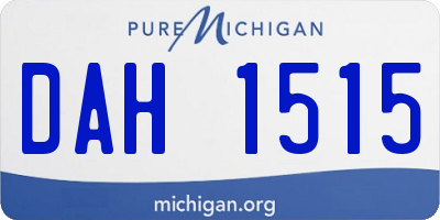 MI license plate DAH1515
