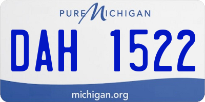 MI license plate DAH1522