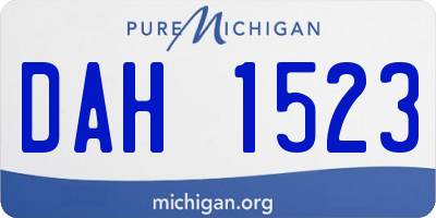 MI license plate DAH1523