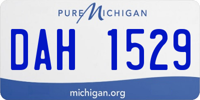 MI license plate DAH1529