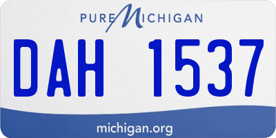 MI license plate DAH1537