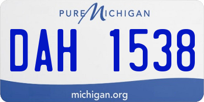MI license plate DAH1538