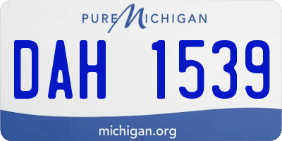 MI license plate DAH1539