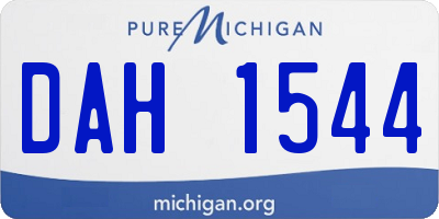 MI license plate DAH1544
