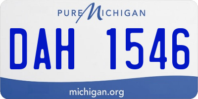 MI license plate DAH1546