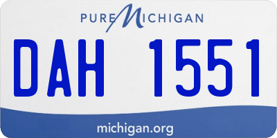 MI license plate DAH1551