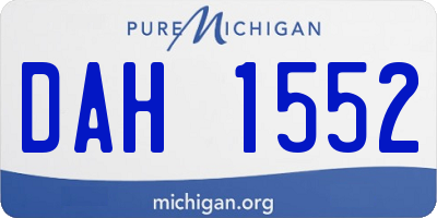 MI license plate DAH1552