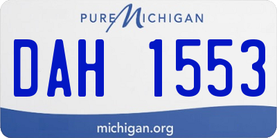 MI license plate DAH1553