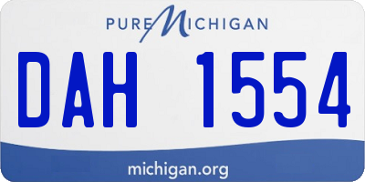 MI license plate DAH1554
