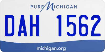 MI license plate DAH1562