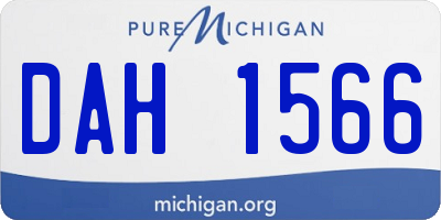 MI license plate DAH1566
