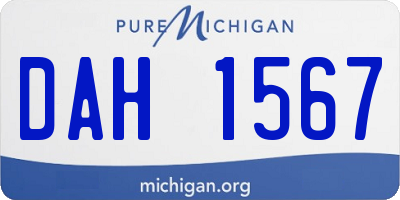 MI license plate DAH1567